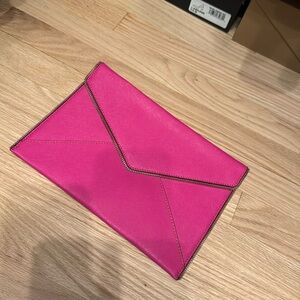 Rebecca Minkoff “Leo” envelope clutch-hot pink